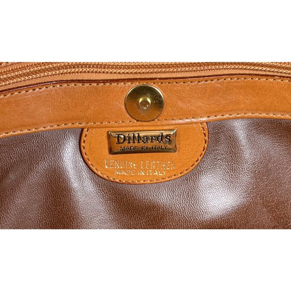 Dillards Vintage  Briefcase Brown Italian Leather Multi Compartment - Distressed - Picture 12 of 12